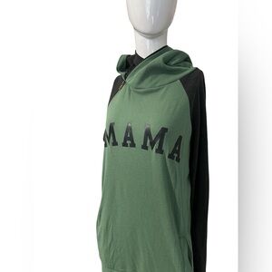 Ampersand Ave Mama Doublehood Hoodie Green Black Size Large